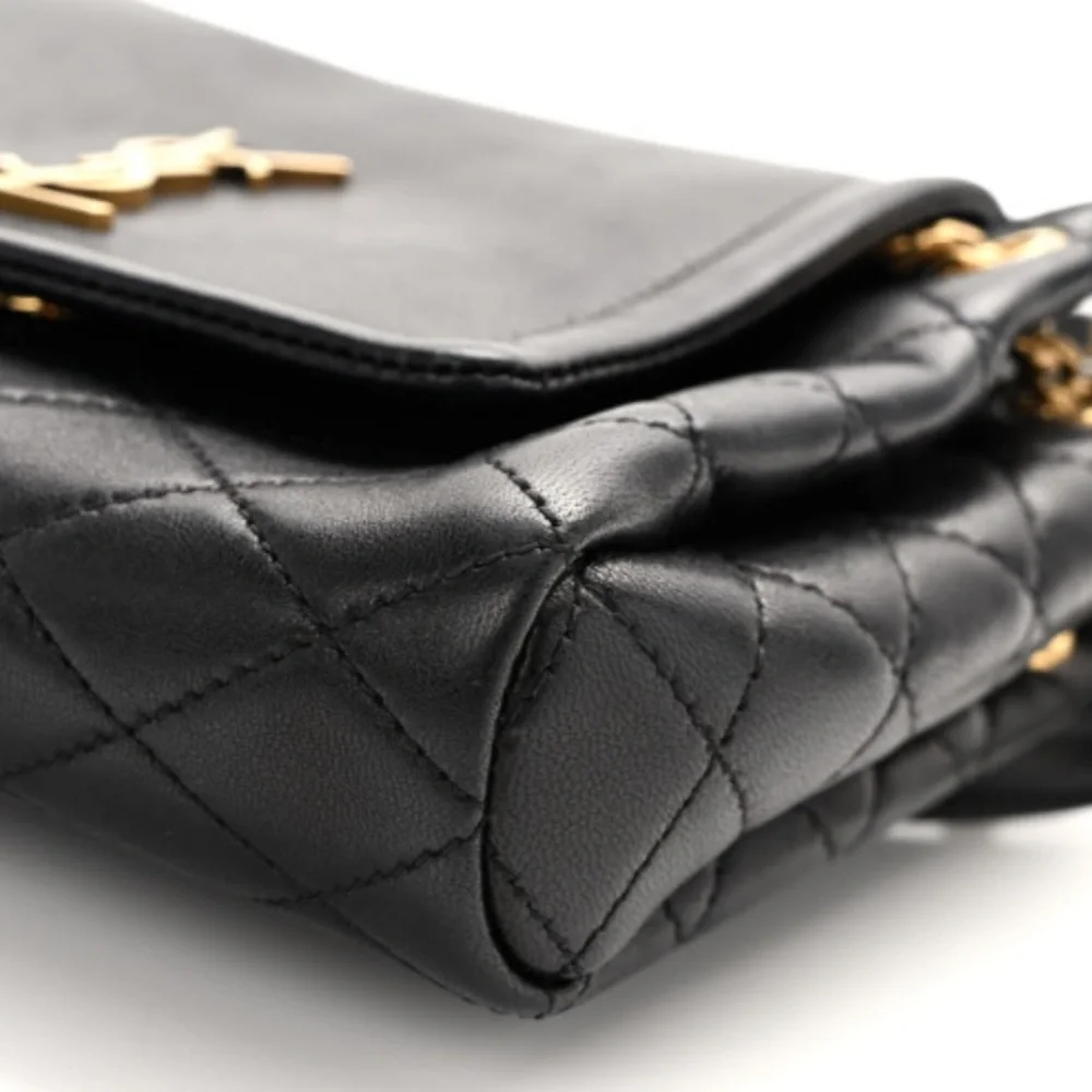 Sold!  SAINT LAURENT Lambskin Quilted Monogram Mini Nolita - Picture 9 of 9